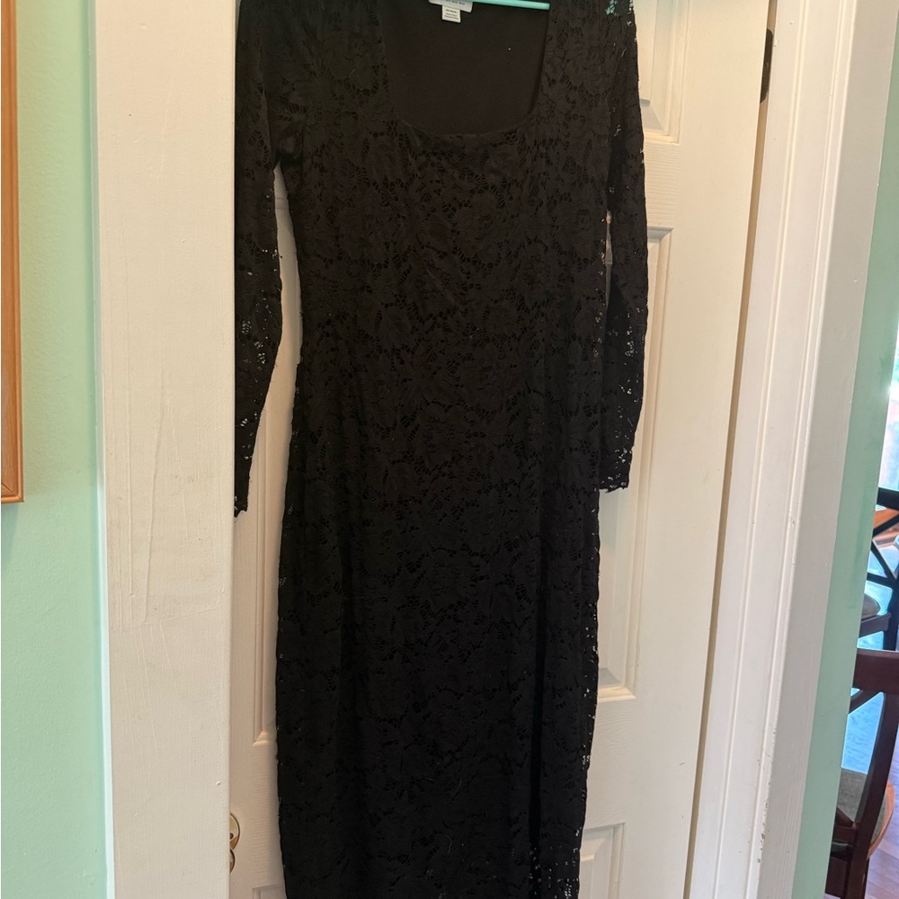 Seraphine Black Long Sleeve Lace Dress